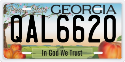 GA license plate QAL6620