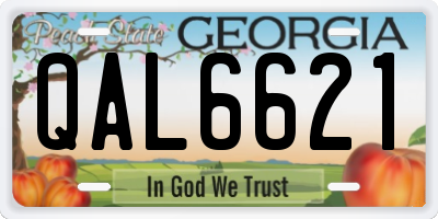 GA license plate QAL6621