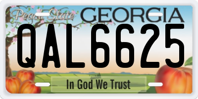 GA license plate QAL6625