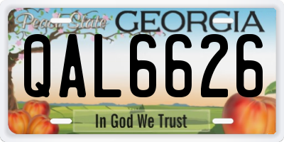 GA license plate QAL6626