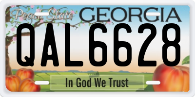 GA license plate QAL6628