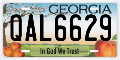 GA license plate QAL6629