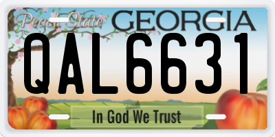 GA license plate QAL6631