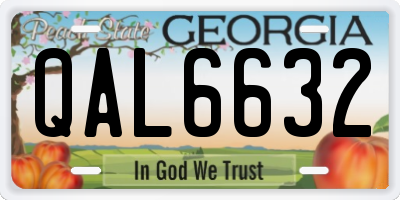 GA license plate QAL6632