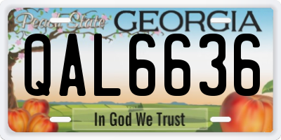 GA license plate QAL6636