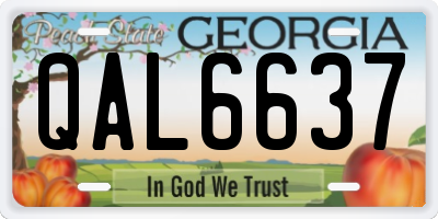 GA license plate QAL6637