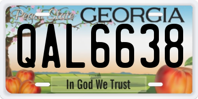 GA license plate QAL6638