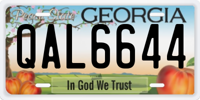 GA license plate QAL6644