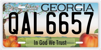 GA license plate QAL6657