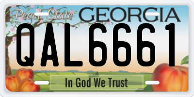 GA license plate QAL6661