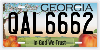 GA license plate QAL6662