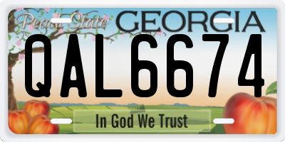 GA license plate QAL6674