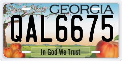 GA license plate QAL6675