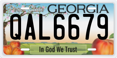 GA license plate QAL6679