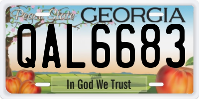 GA license plate QAL6683