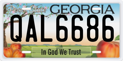 GA license plate QAL6686