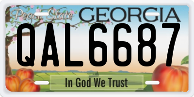 GA license plate QAL6687