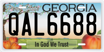 GA license plate QAL6688