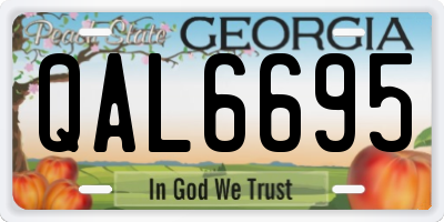 GA license plate QAL6695