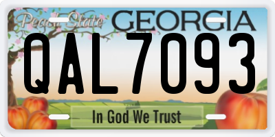 GA license plate QAL7093
