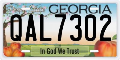 GA license plate QAL7302