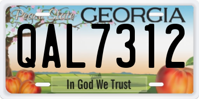 GA license plate QAL7312