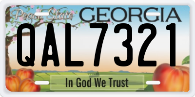 GA license plate QAL7321