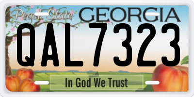 GA license plate QAL7323