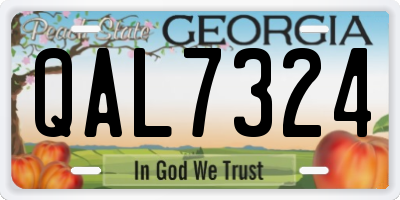 GA license plate QAL7324