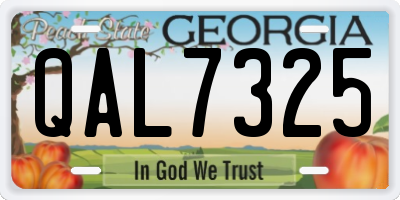 GA license plate QAL7325