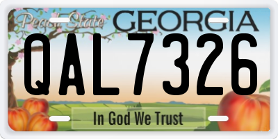 GA license plate QAL7326