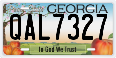 GA license plate QAL7327