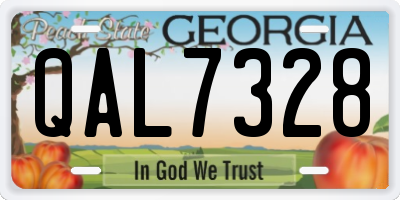 GA license plate QAL7328