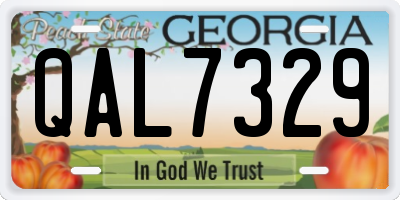 GA license plate QAL7329