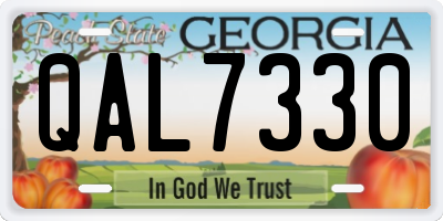 GA license plate QAL7330