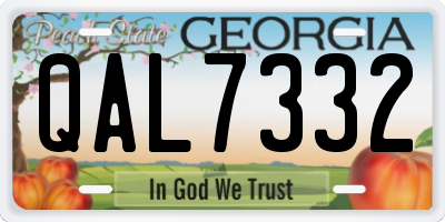 GA license plate QAL7332