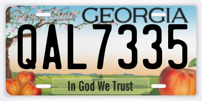 GA license plate QAL7335