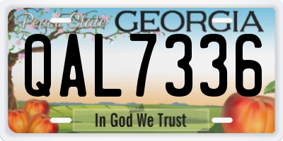 GA license plate QAL7336