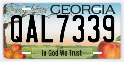 GA license plate QAL7339