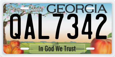 GA license plate QAL7342