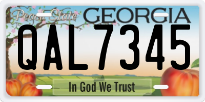 GA license plate QAL7345