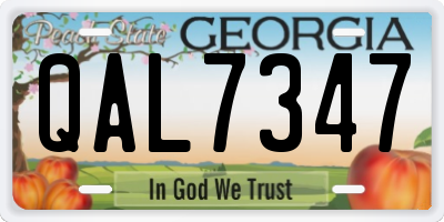 GA license plate QAL7347