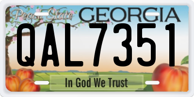 GA license plate QAL7351