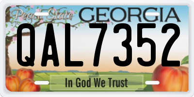 GA license plate QAL7352