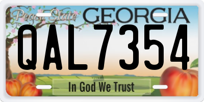 GA license plate QAL7354