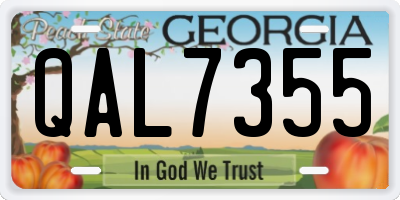 GA license plate QAL7355