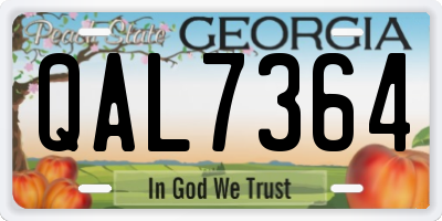 GA license plate QAL7364