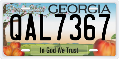 GA license plate QAL7367