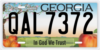 GA license plate QAL7372