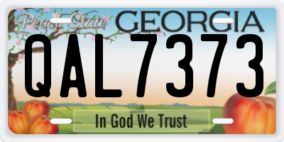 GA license plate QAL7373